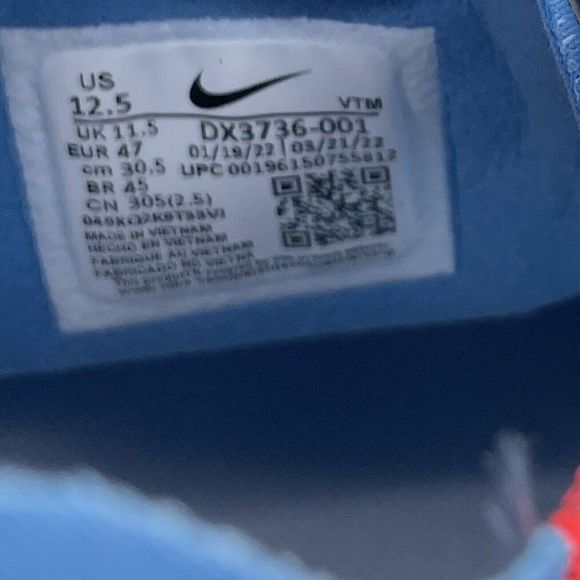 Nike Men Size 12.5 Waffle One SE Particle Grey/White- University Blue DX3736 001 main image 5